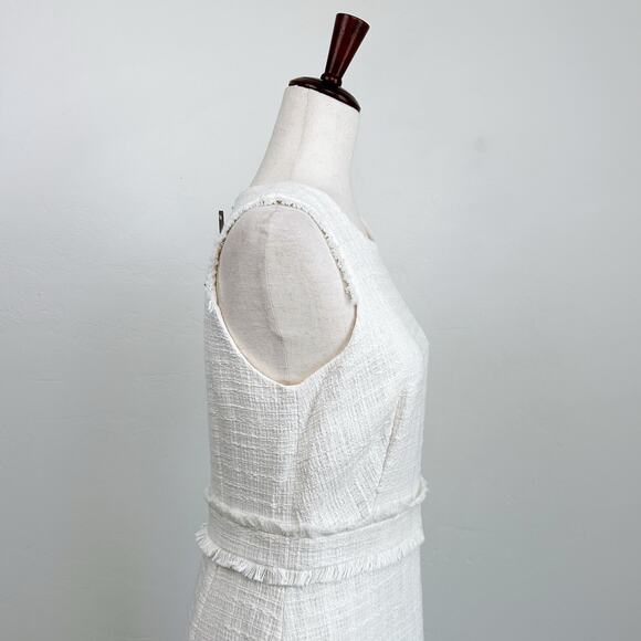 J. Crew White Tweed Sleeveless Knee Length Pencil Sheath Dress NWT - Picture 4 of 10